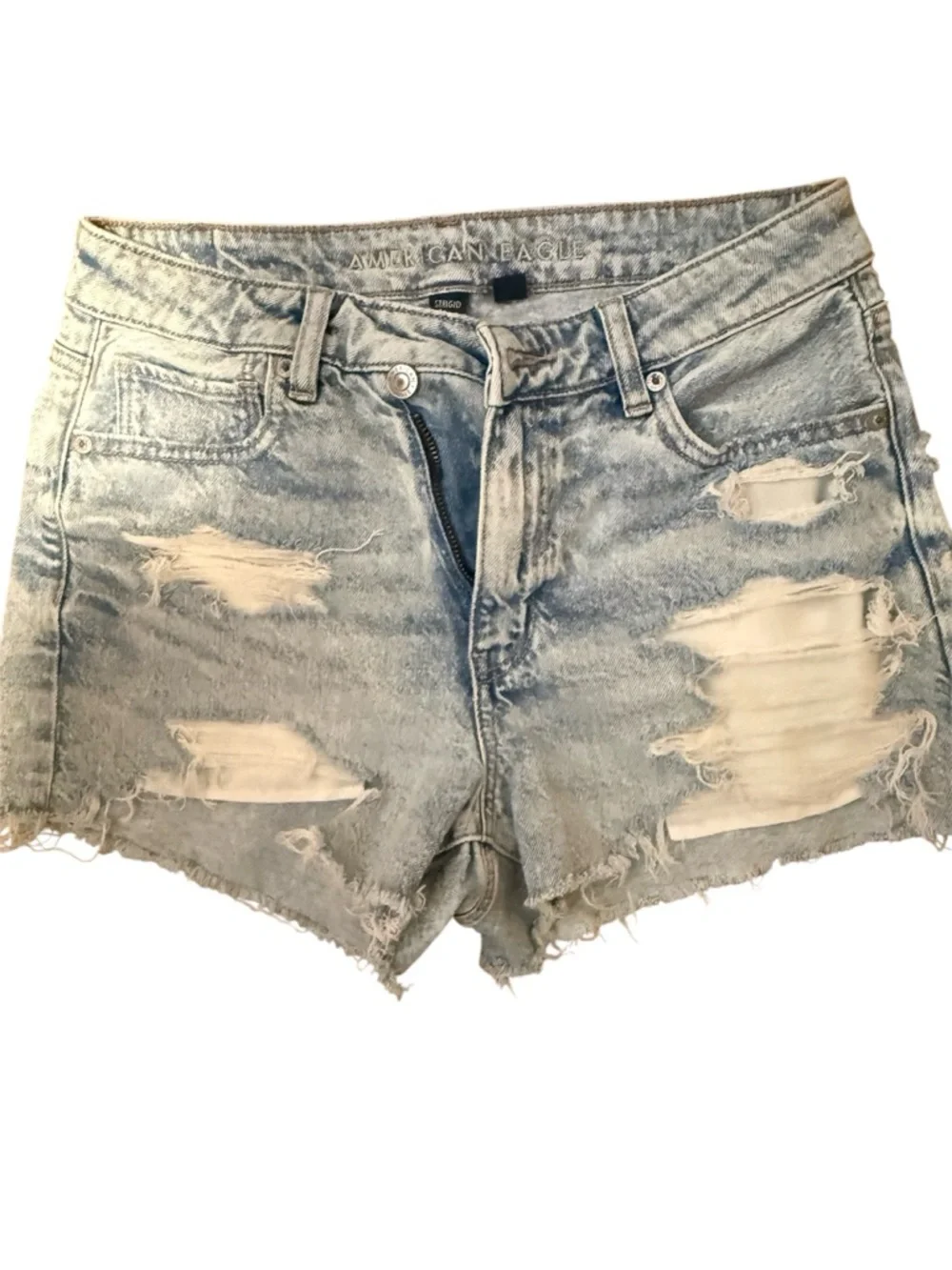 American Eagle Outfitters Distressed Light Blue Denim Cutoff Shorts - Picture 1 of 4